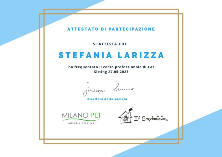 Cat sitter attestato larizza Stefania 768x543