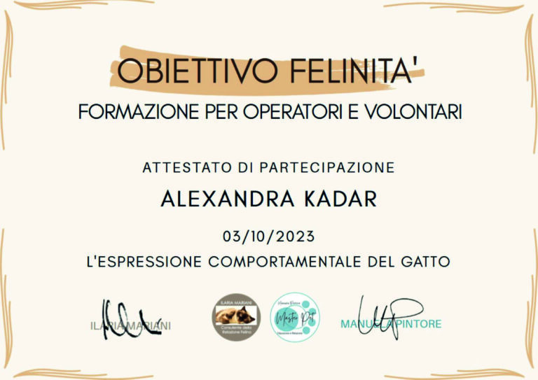 ATTESTATO ESPRESSIONECOMPORTAMENTALE KADAR 768x543