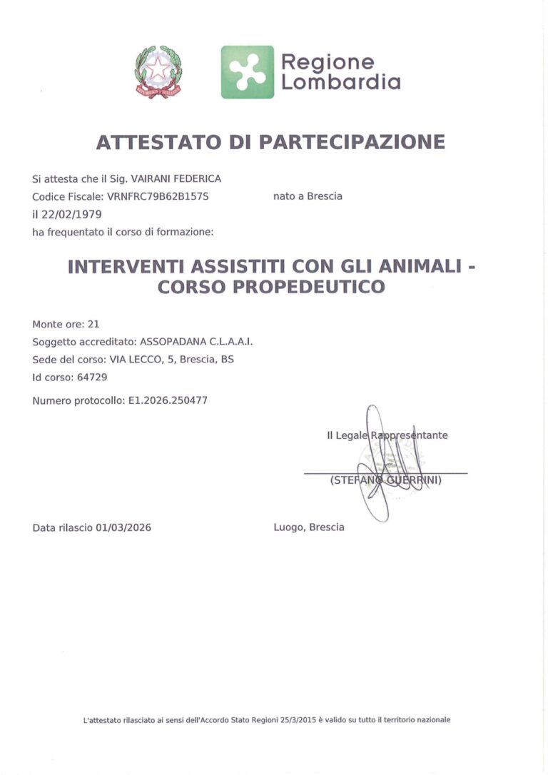ATTESTATO Assopadana IAA corso propedeutico 768x1086